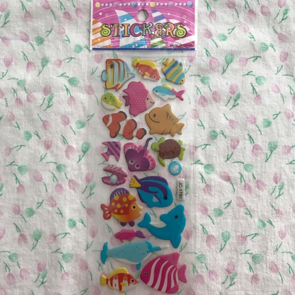 New 3D Marine Life Sea Animals Sticker Sheet Set - Picture 2 of 2